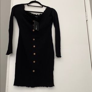 Jacklyn Off Shoulder Mini Dress Fashion Nova Black